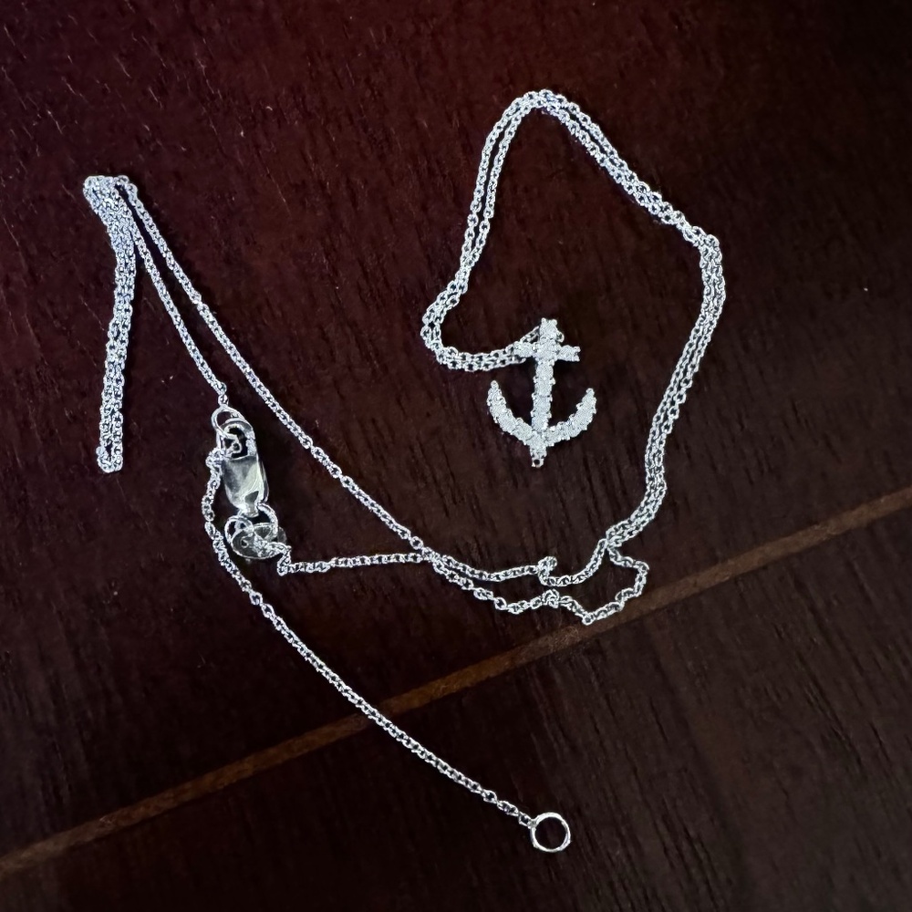Roberto Coin Tiny Treasures White Gold Anchor Pendant